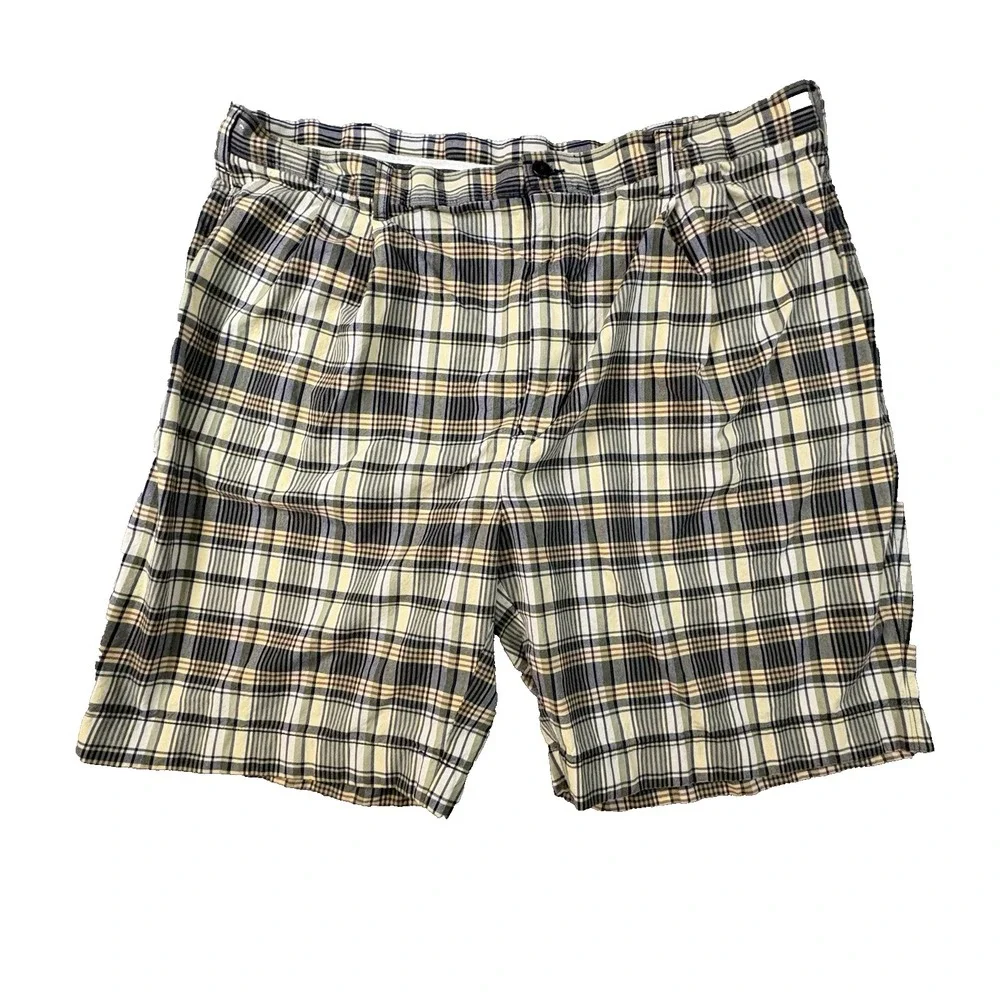 Jos A Bank Men's 42 Multicolor Plaid Madras Shorts Golf Casual Preppy SEE DESC